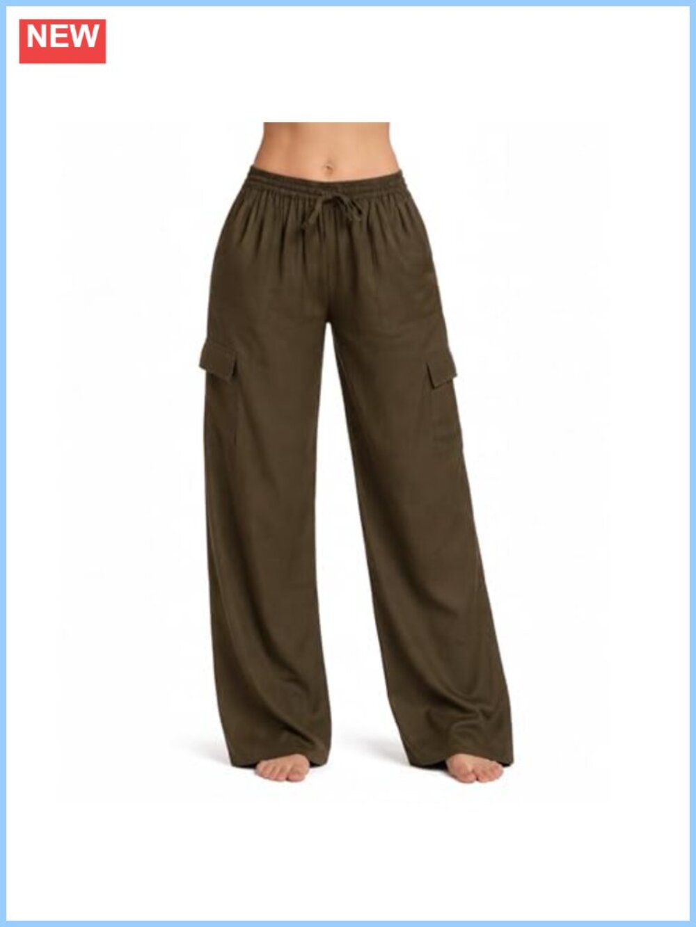 Women's Rayon Palazzo Wide Leg Beach Pants with Pockets